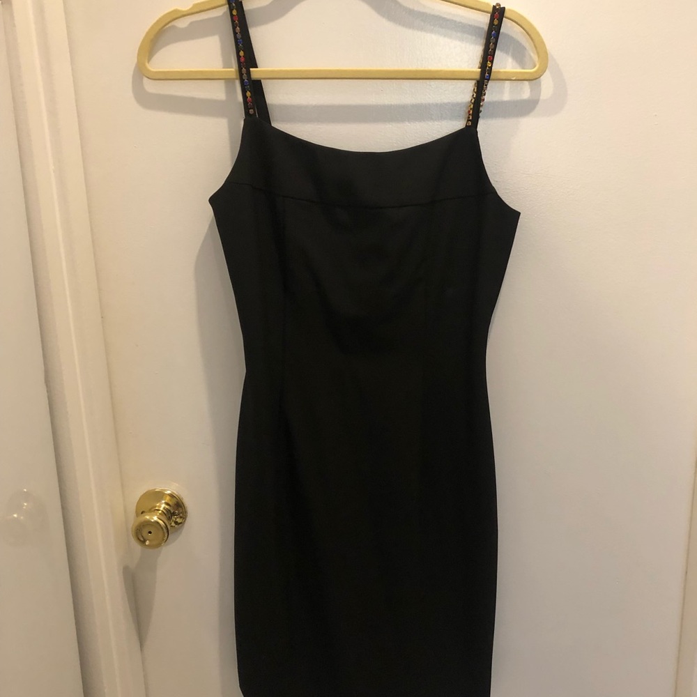 STAUD BNWT Blitz minidress black rhinestone strap
